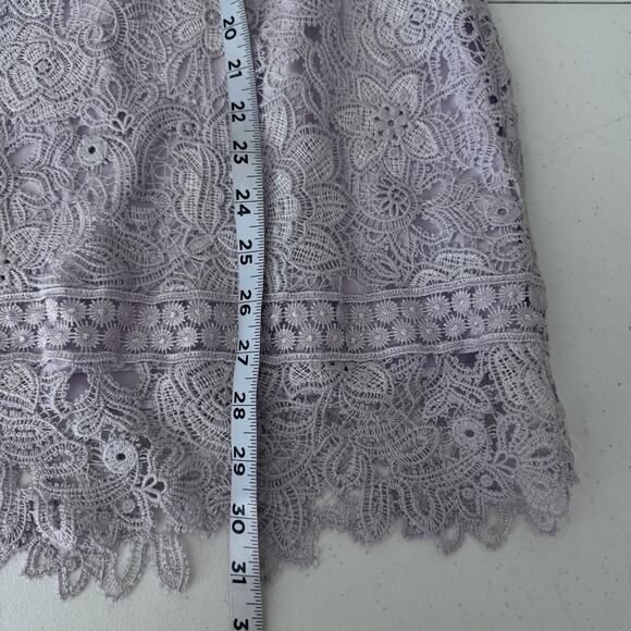 Saylor Adowa Lace Ruffle Mini Dress Women’s‎ Size Small Lavender Romantic Pastel - Picture 13 of 15